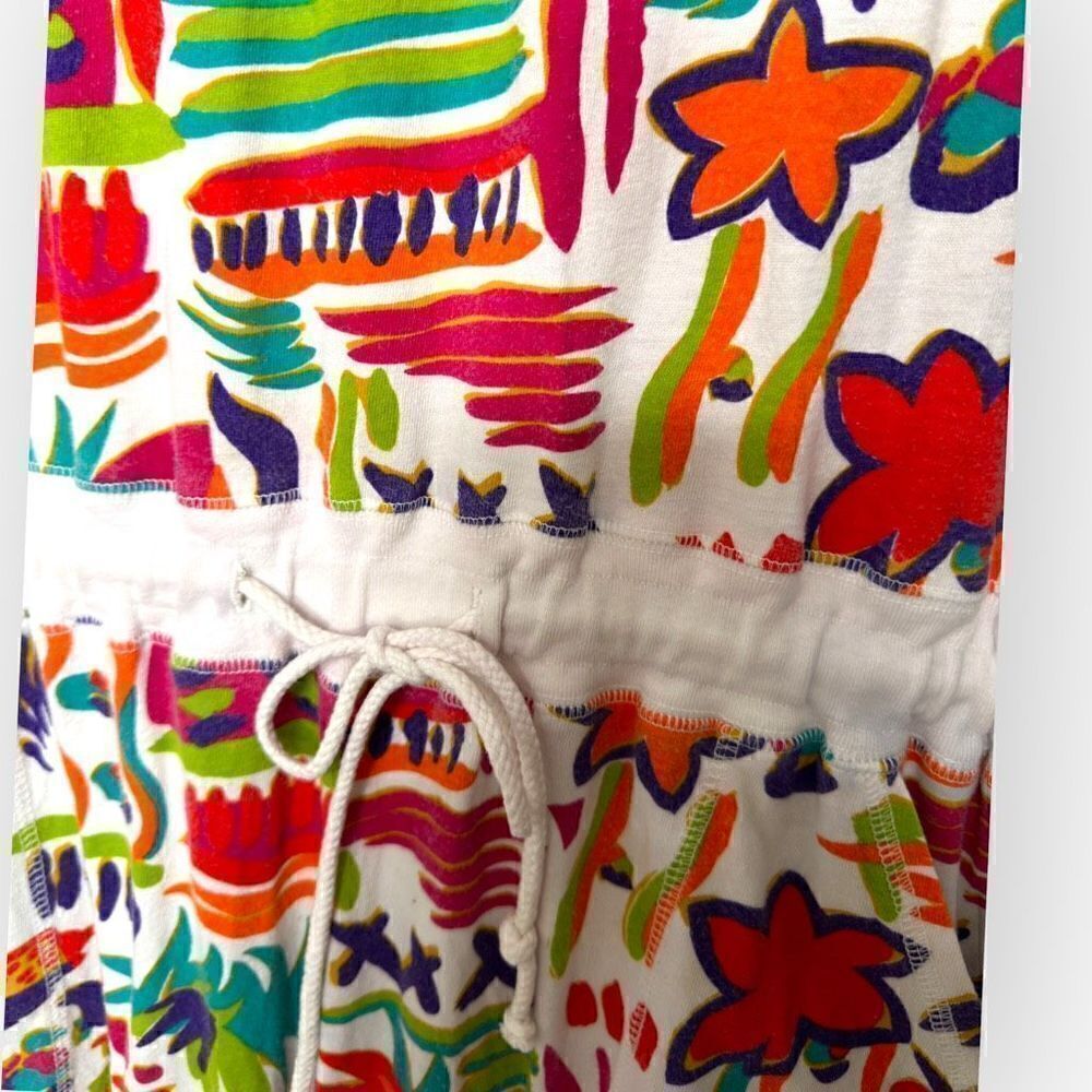 BG Basics White, bright colors white, red, green, orange Shorts Romper Size M - Picture 3 of 6